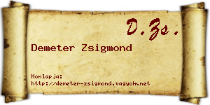 Demeter Zsigmond névjegykártya